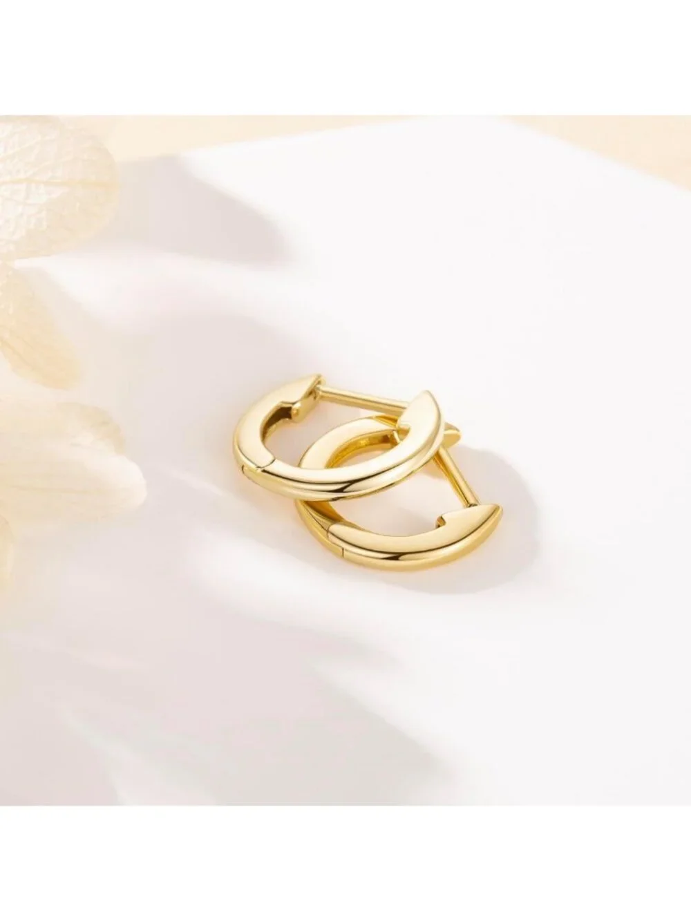 14K Gold Small Huggie Hoop Earrings - Elegant Everyday Jewelry, Lightweight